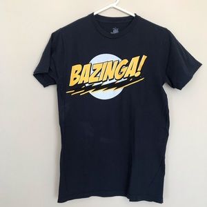 NBC Big Bang Theory Sheldon Bazinga Navy  Shirt M